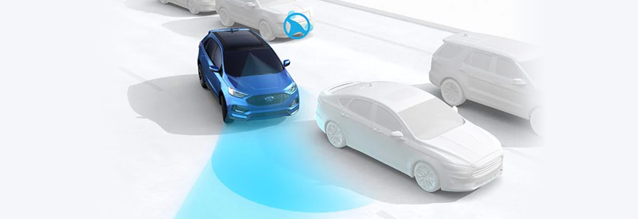 Ford Driver Assist - Evasive Steering Assist Ford SUV auto steering away from vehicle ahead of it