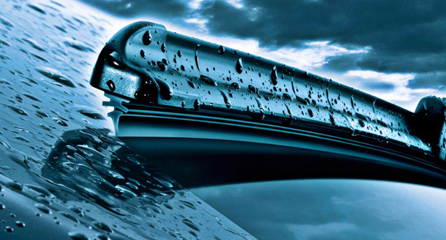 Service Offer - Wiper Blade Special Closeup of wiper blade in stormy conditions