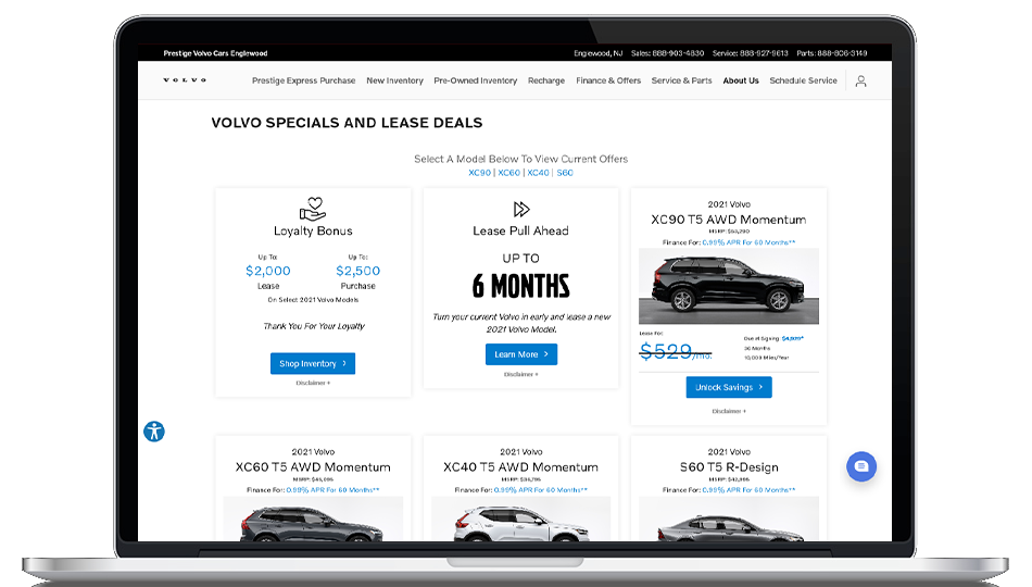 Prestige Volvo Cars Englewood Vehicle Specials Page